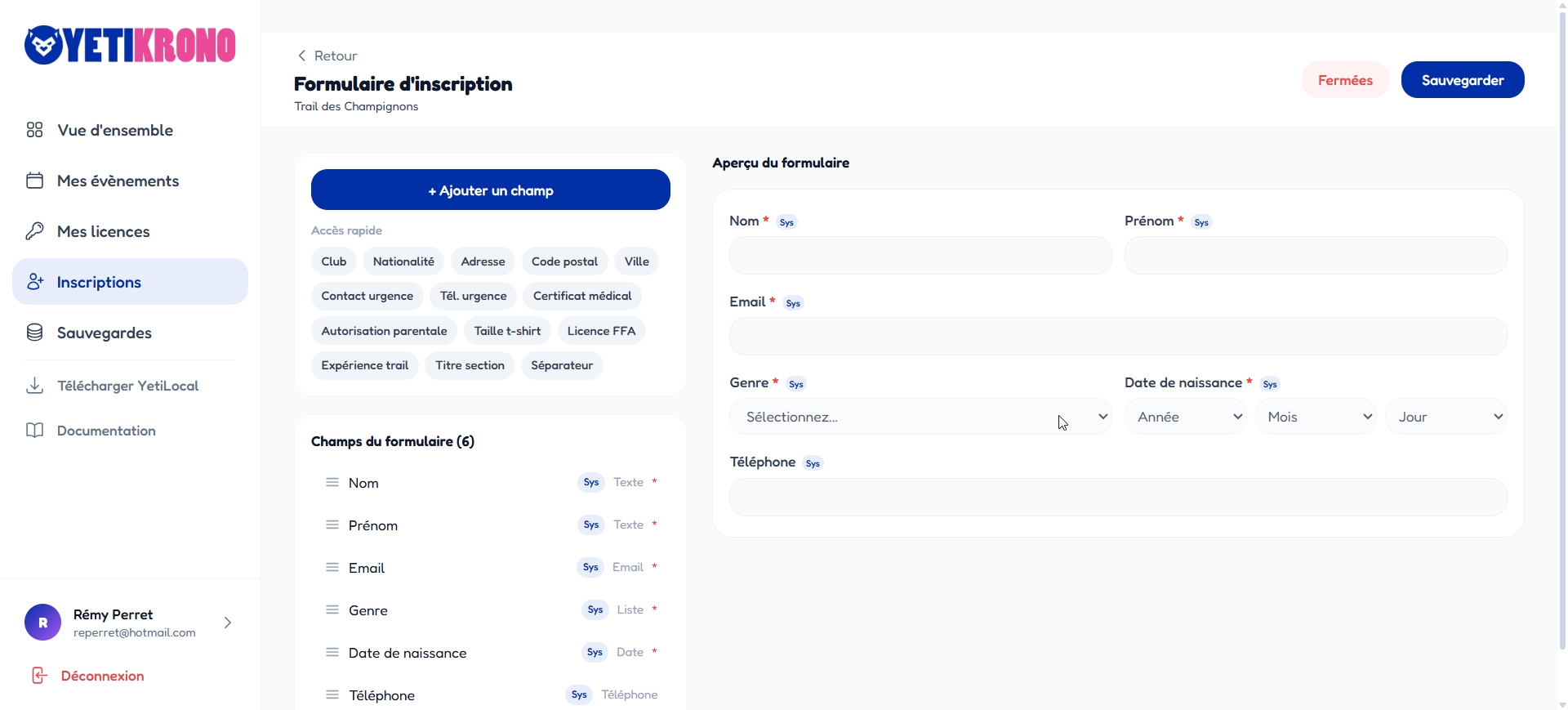 Constructeur de formulaire