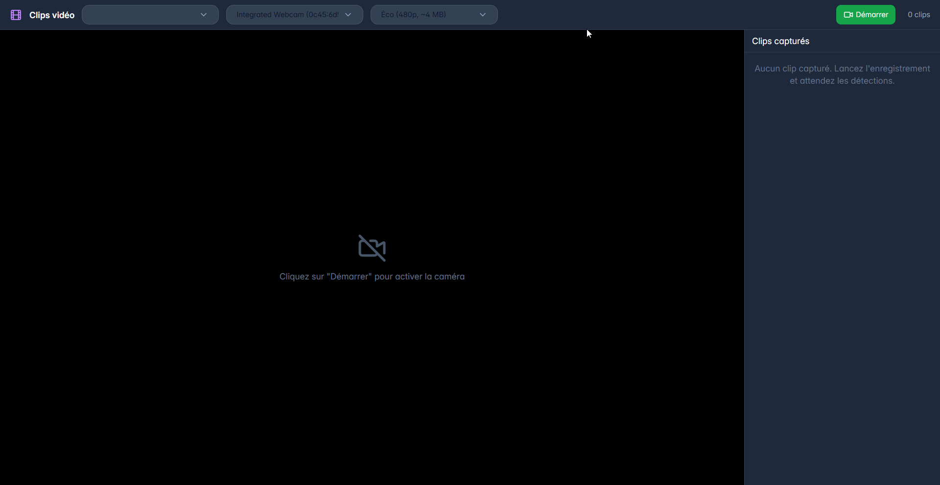 Page des clips vidéo